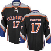 Men's Reebok New York Islanders 17 Matt Martin Black Third Jersey - Authentic