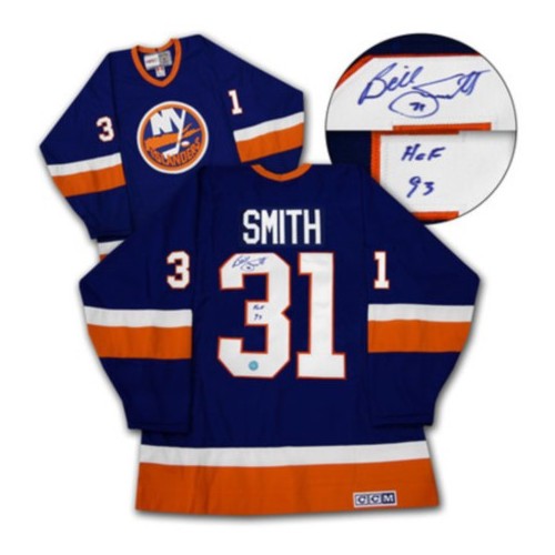 Men's CCM New York Islanders 31 Billy Smith Royal Blue Throwback Jersey