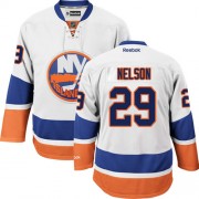Men's Reebok New York Islanders 29 Brock Nelson White Away Jersey - Authentic