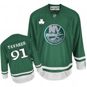 Men's Reebok New York Islanders 91 John Tavares Green St Patty's Day Jersey - Premier