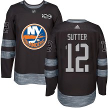 Men's New York Islanders Duane Sutter Black 1917-2017 100th Anniversary Jersey - Authentic