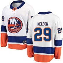 Men's Fanatics Branded New York Islanders Brock Nelson White Away Jersey - Breakaway