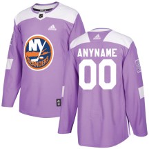 Men's Adidas New York Islanders Brock Nelson Purple Fights Cancer Practice Jersey - Authentic