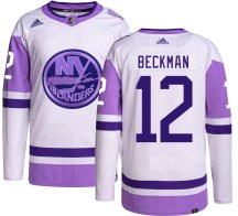 Men's Adidas New York Islanders Adam Beckman Hockey Fights Cancer Jersey - Authentic