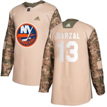 Men's Adidas New York Islanders Mathew Barzal Camo Veterans Day Practice Jersey - Authentic