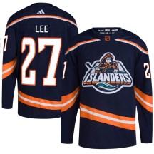 Men's Adidas New York Islanders Anders Lee Navy Reverse Retro 2.0 Jersey - Authentic
