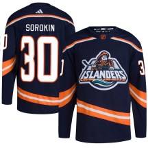 Men's Adidas New York Islanders Ilya Sorokin Navy Reverse Retro 2.0 Jersey - Authentic