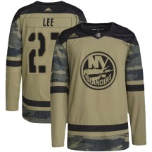 Men's Adidas New York Islanders Anders Lee Camo Military Appreciation Practice Jersey - Authentic