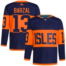 Men's Adidas New York Islanders Mathew Barzal Navy 2024 Stadium Series Primegreen Jersey - Authentic