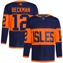 Men's Adidas New York Islanders Adam Beckman Navy 2024 Stadium Series Primegreen Jersey - Authentic