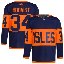 Men's Adidas New York Islanders Adam Boqvist Navy 2024 Stadium Series Primegreen Jersey - Authentic