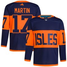 Men's Adidas New York Islanders Matt Martin Navy 2024 Stadium Series Primegreen Jersey - Authentic