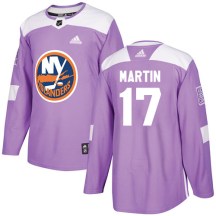 Youth Adidas New York Islanders Matt Martin Purple Fights Cancer Practice Jersey - Authentic