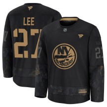 Men's Fanatics New York Islanders Anders Lee Black 2024 Military Appreciation Practice Jersey - Premium