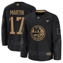 Men's Fanatics New York Islanders Matt Martin Black 2024 Military Appreciation Practice Jersey - Premium