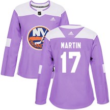 Women's Adidas New York Islanders Matt Martin Purple Fights Cancer Practice Jersey - Authentic