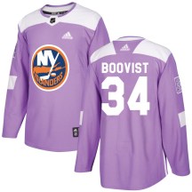 Men's Adidas New York Islanders Adam Boqvist Purple Fights Cancer Practice Jersey - Authentic